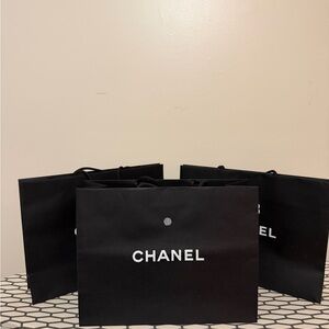 3 CHANEL Classic Black Gift paper Bags